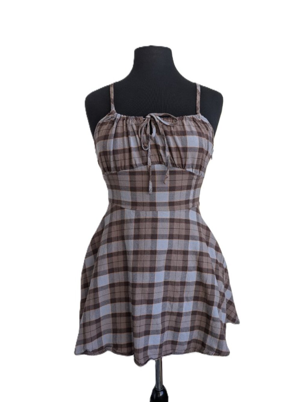 THORN & FABLE Plaid Babydoll Mini Dress | Small